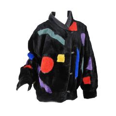 1980s Rare Krizia Mulit-colored Fur Coat 11