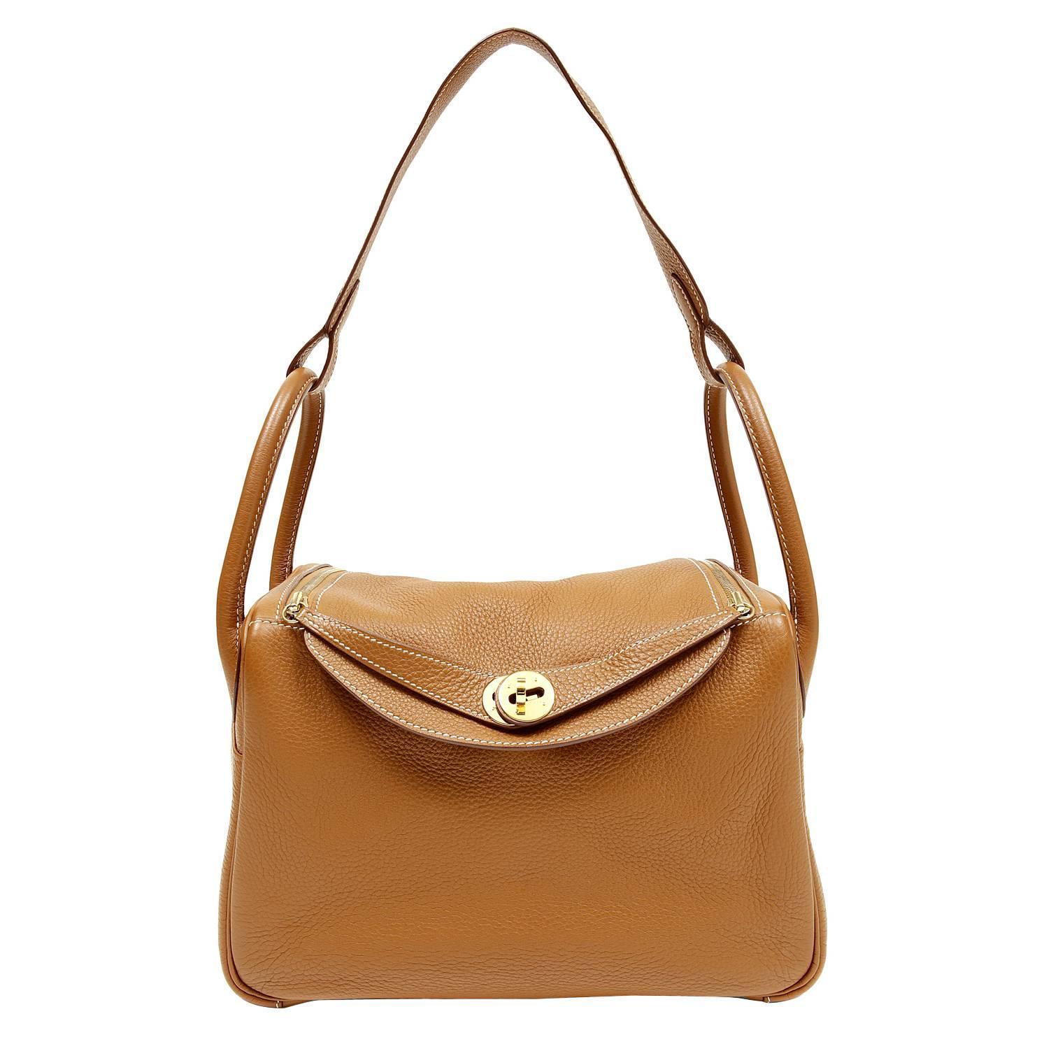 Herm¨¨s Gold Clemence 30 cm Lindy Bag at 1stdibs Herm¨¨s Gold Clemence 30 cm Lindy Bag at 1stdibs