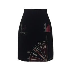 Moschino Cheap & Chic 1990s 'You Can't Judge a Girl...' Charts & Graphs Skirt