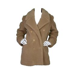 Carven Camel Alpaca "Teddy Bear" Coat sz 42