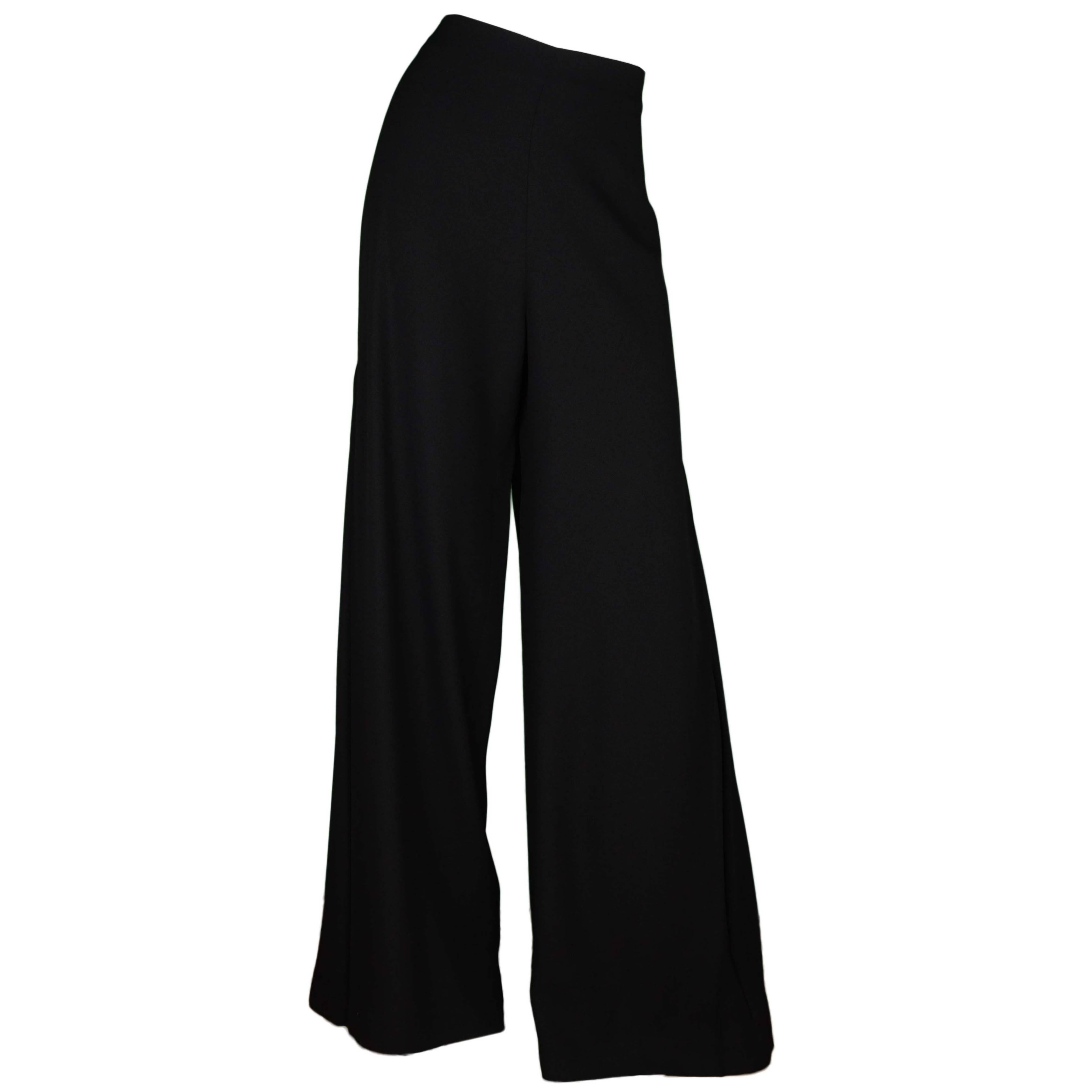 Adam Lippes Black High Waist Wide Leg Pants sz 12