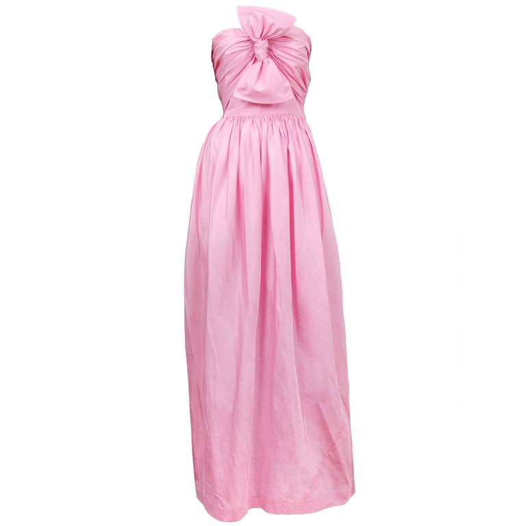 Lanvin Pink Taffeta Bow Gown at 1stDibs