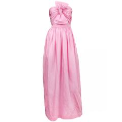 Lanvin Pink Taffeta Bow Gown 