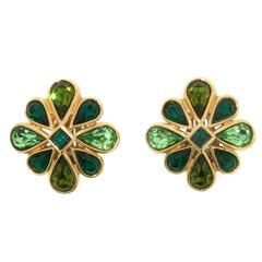 Yves Saint Laurent Green Crystal earrings YSL