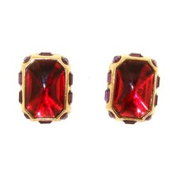 Yves Saint Laurent Red Purple Crystal Earrings