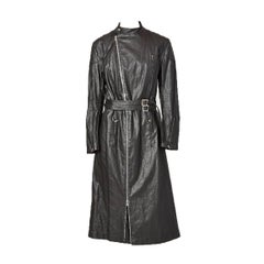John Galliano For Dior Belted  Waxed Linen Coat