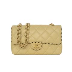 Chanel Beige Quilted Classic Medium Flap Bag GHW