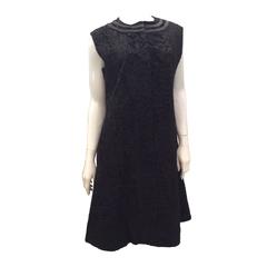 Beautiful 1960's Genuine Persian Lamb Black Dress - Rare - 8 -14 10