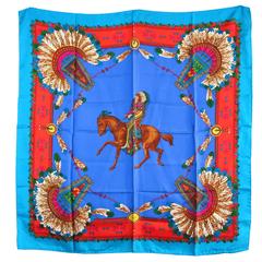 Gucci Silk Scarf Indian Chief Motif New Never worn 1990s 6