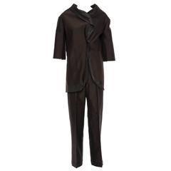 Yohji Yamamoto Black Mohair Cotton Pantsuit, Spring - Summer 2001 6