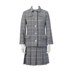 Ensemble robe et veste Windowpane anonyme (années 1960)