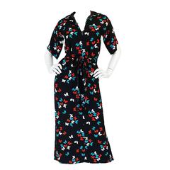 Vintage Well Documented 1978 Yves Saint Laurent Butterfly Dress