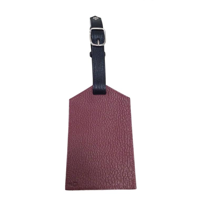 New Hermes Luggage Tag / Bag Charm - Red and Black For Sale at 1stdibs