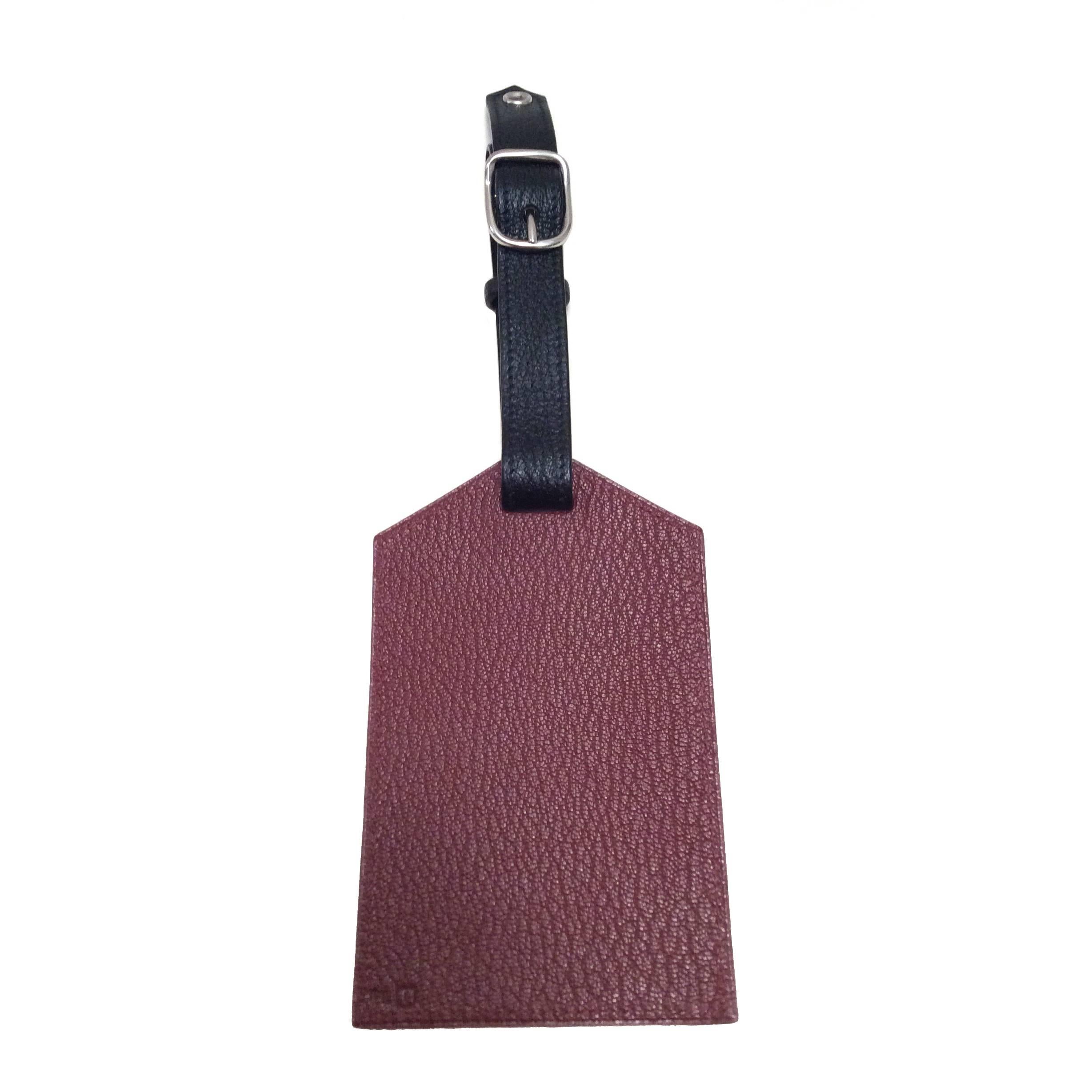New Hermes Luggage Tag / Bag Charm - Red and Black For Sale