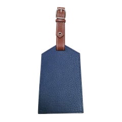 New Hermes Luggage Tag / Bag Charm - Blue and Brown 