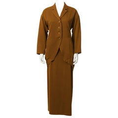 1980's Issey Miyake Brown Skirt Set