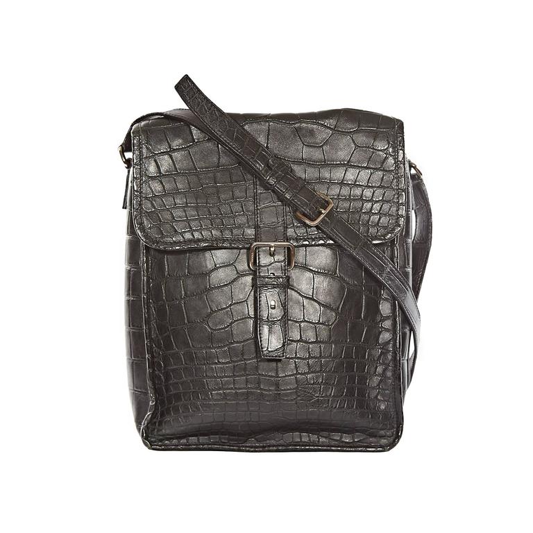 Prada Black Crocodile Crossbody Bag For Sale at 1stDibs