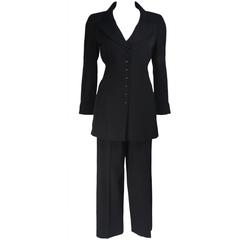 Vintage CHANEL Black Pant Suit Size 40