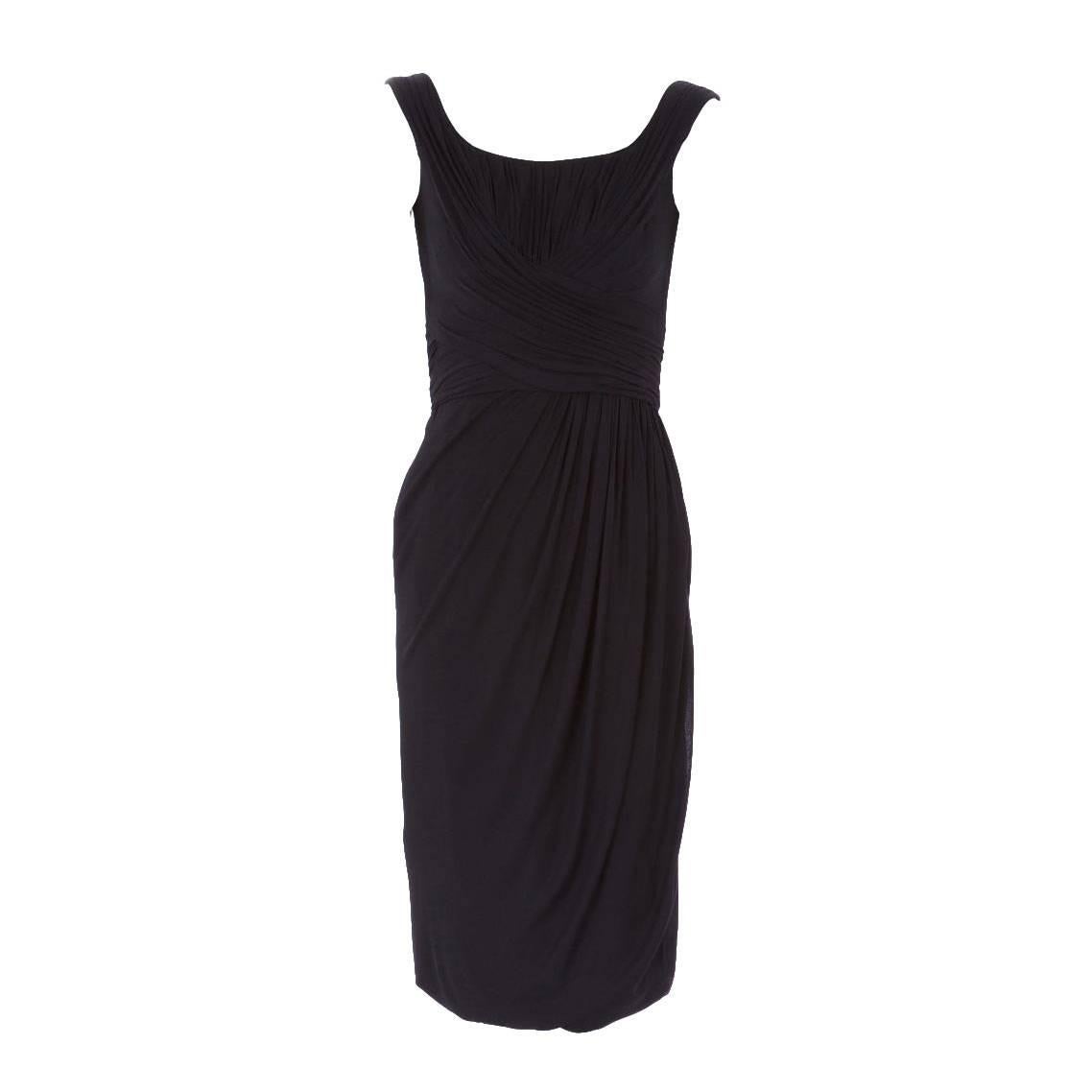 Ceil Chapman black dress, circa 1962 For Sale