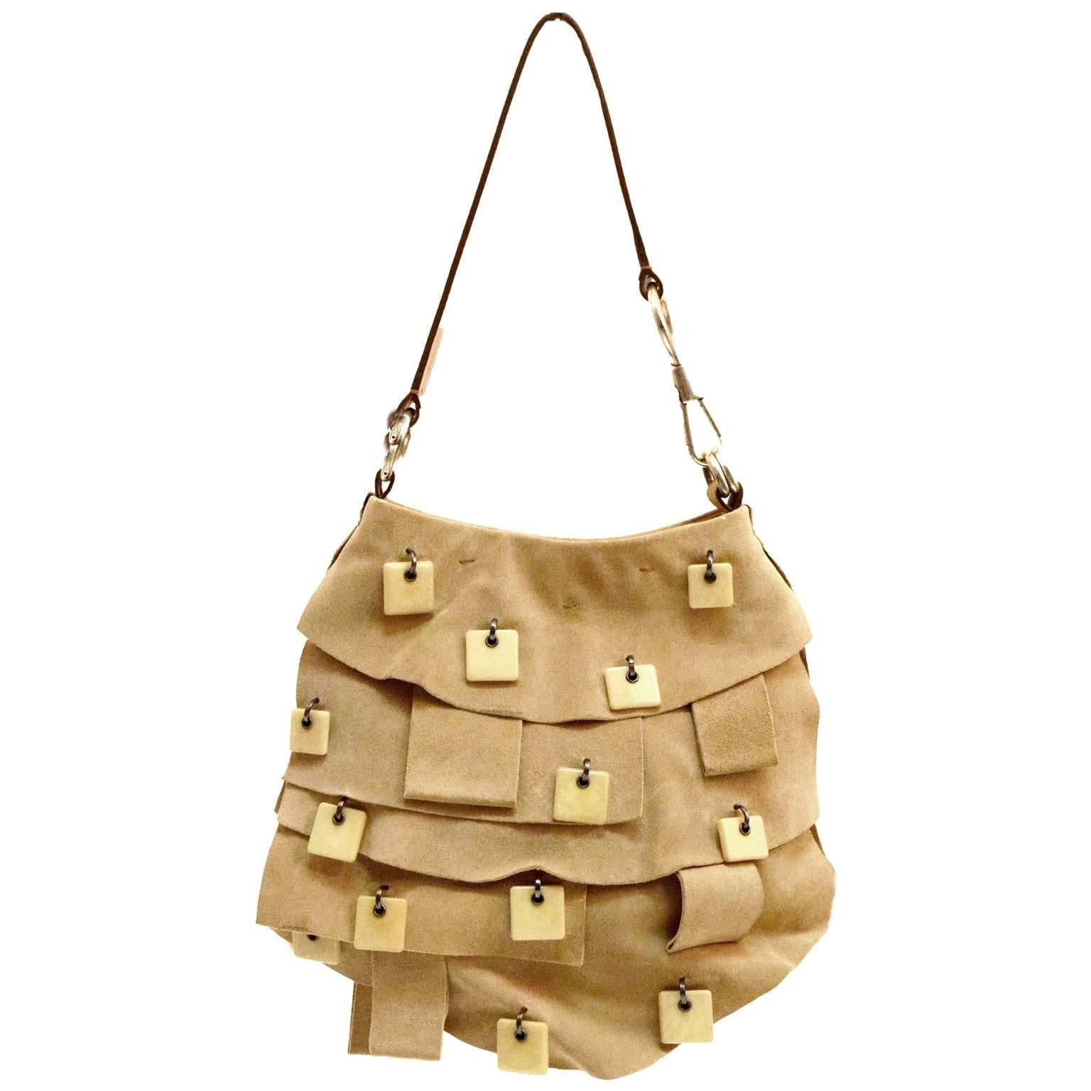 Yves Saint Laurent Suede Shoulder Bag For Sale