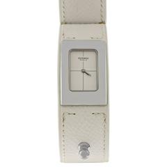 Hermès White Leather Hidden Bracelet Watch