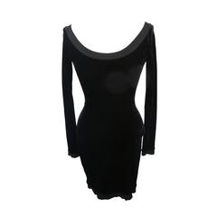 Alaïa Black Velour Long Sleeved Dress