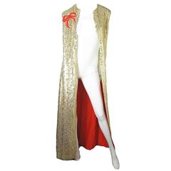 Vintage 1970s Oscar de la Renta Gold Sequin Evening Vest