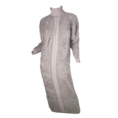 Galanos - Robe-pull en angora mauve