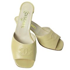 Chanel Beige "CC" Mules