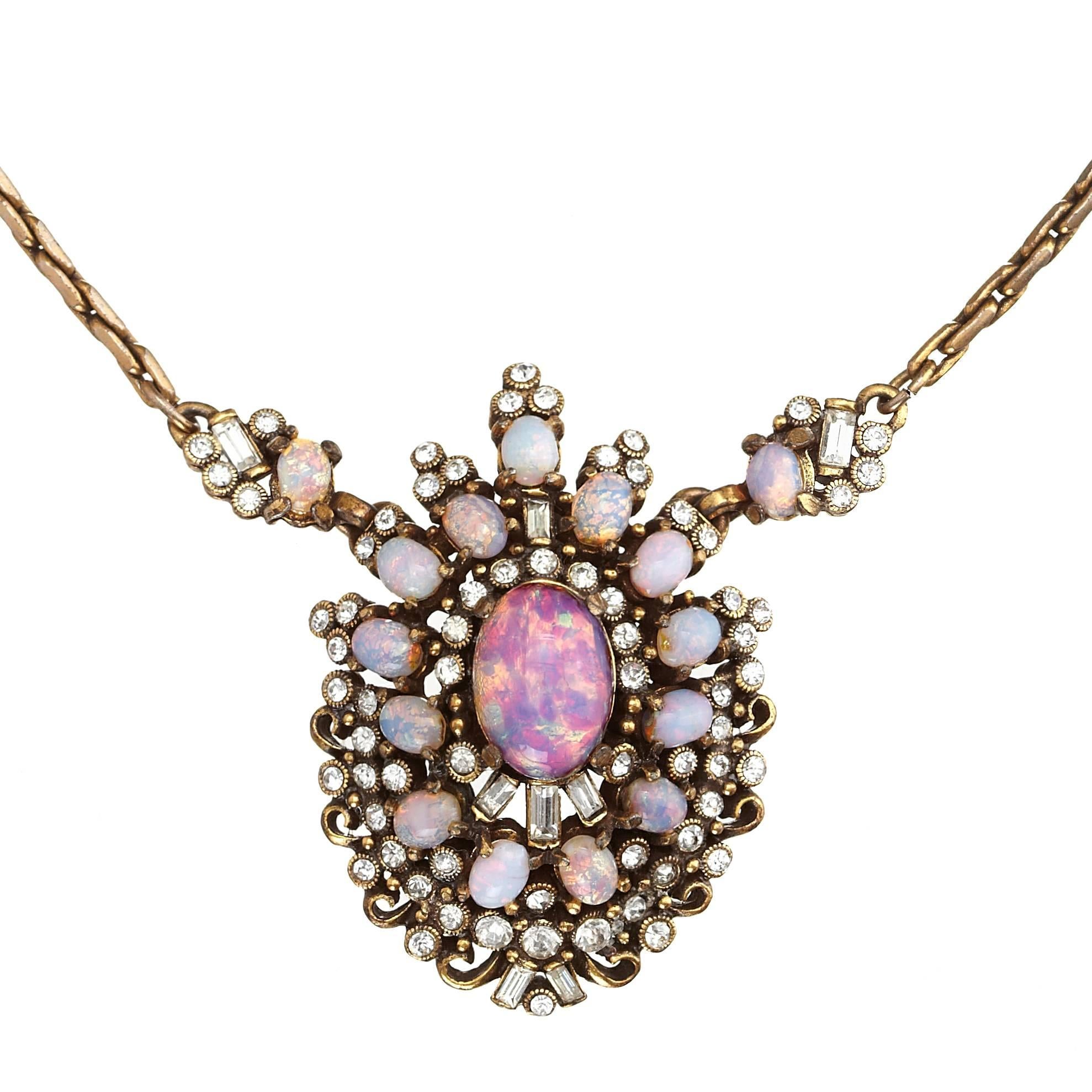 Vintage Hollycraft Opal Pendant