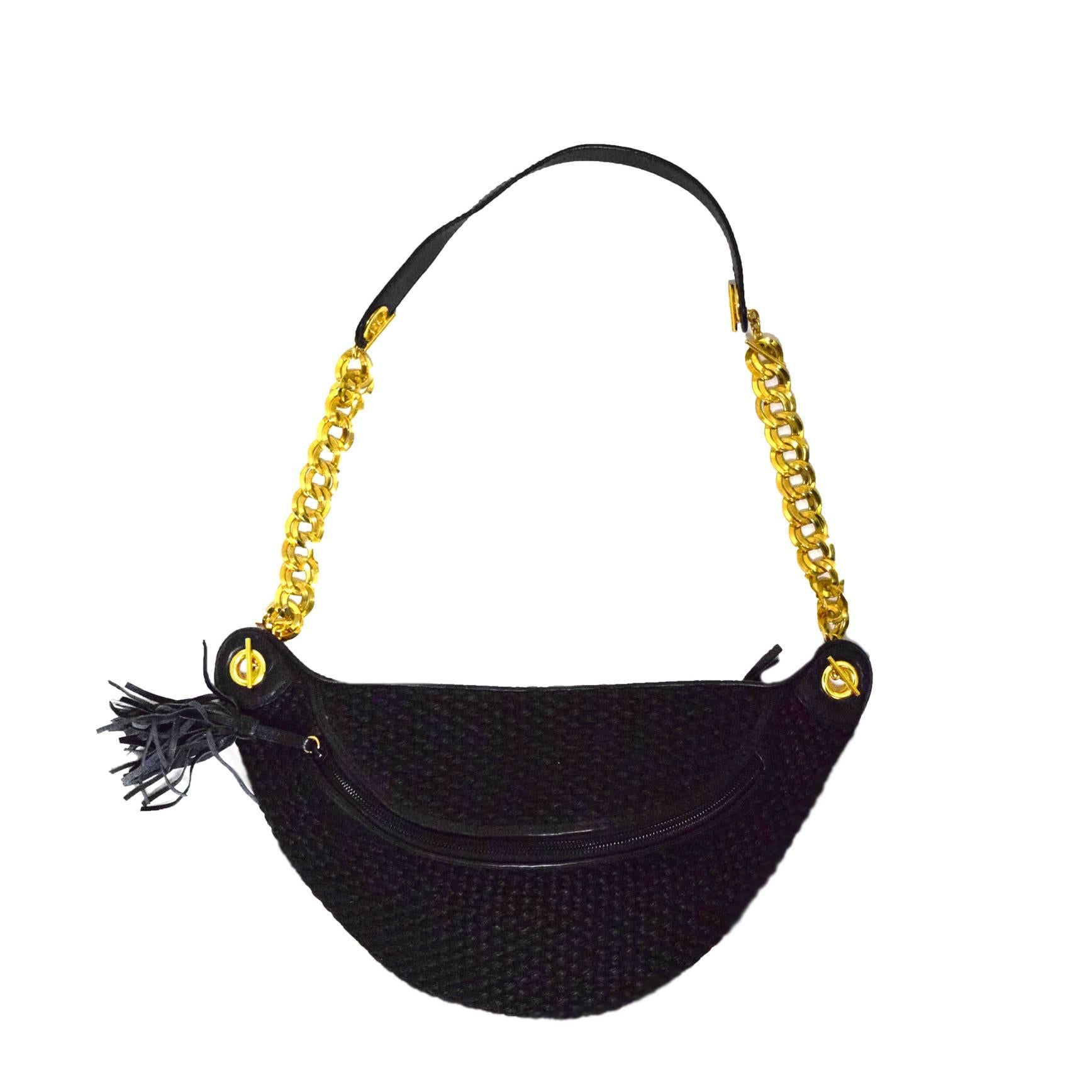 Bottega Veneta Woven Fanny Pack with Gold Hardware For Sale