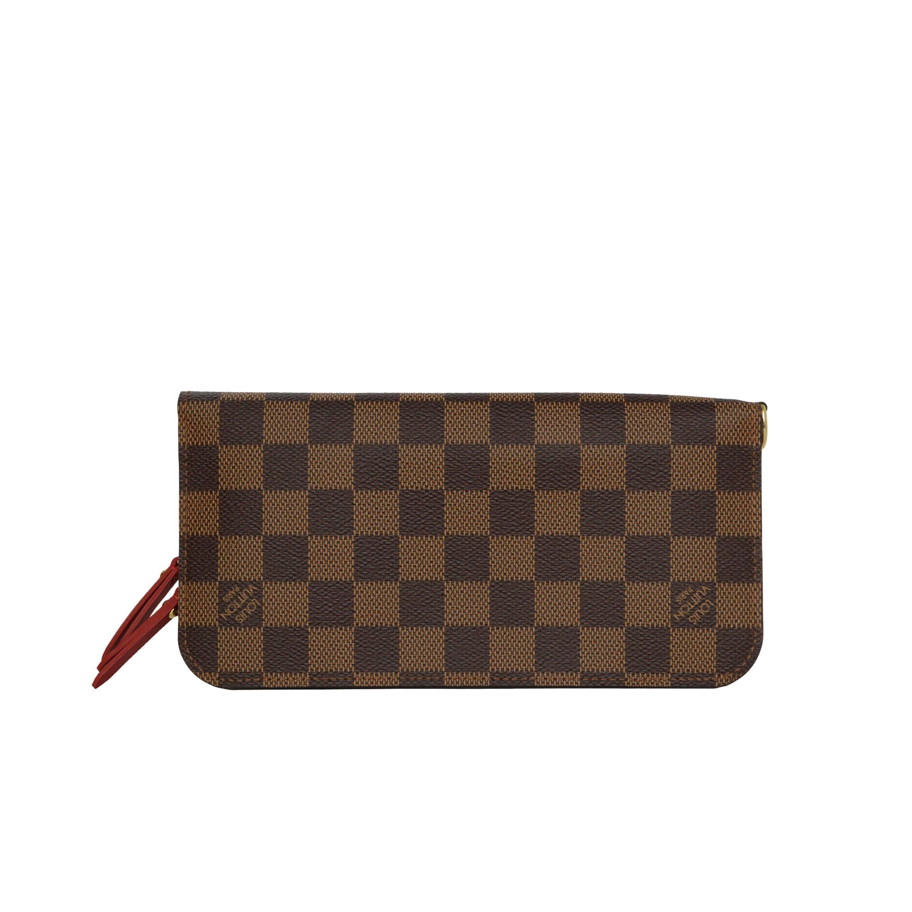 Louis Vuitton Damier Insolite Snap Wallet With Red Interior