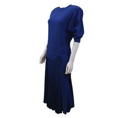 Gianfranco Ferré - Stunning blue silk two piece 100% Pure Silk Vintage Dress
