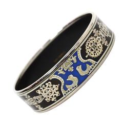 Hermes Baroque Printed Enamel Wide Bangle sz 70