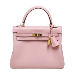 Hermes Pink Sakura Swift Leather 25cm Kelly Handbag GHW NEW