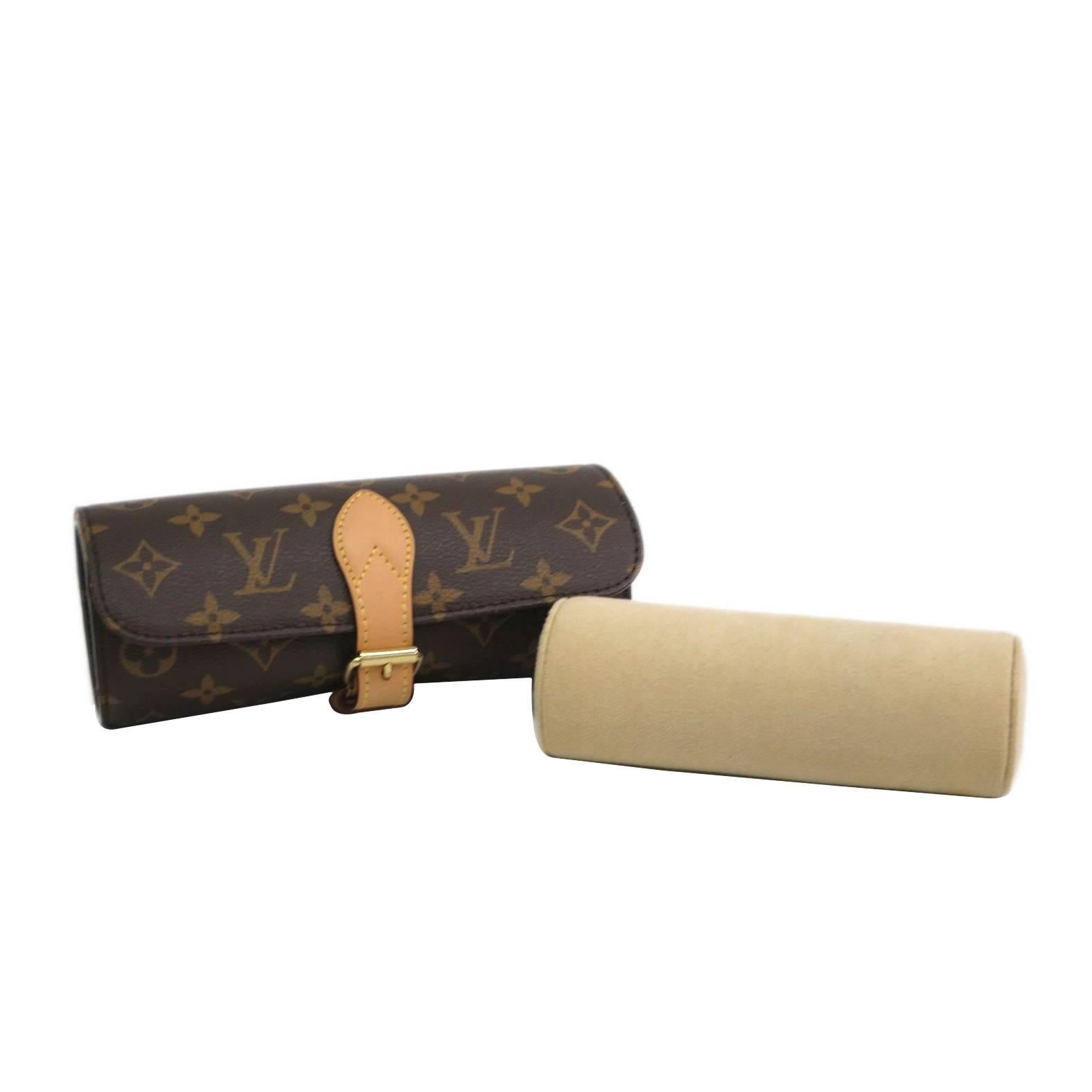 Louis Vuitton Monogram Canvas Traveling Jewelry Watch Storage Case