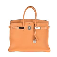 Hermes 35cm Birkin Sable with Heat stamp palladium hardware JaneFinds