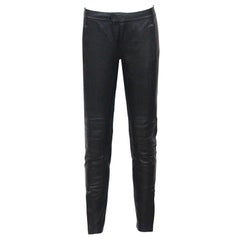 Gucci by Tom Ford Skinny Black Leather Biker Pants, c. 1999