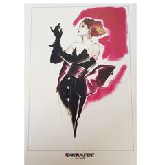 Rare Yves Saint Laurent (YSL) Vintage Ad Print - 1980's 6