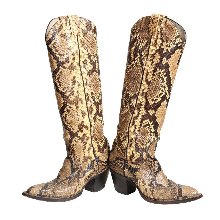 Tall Snakeskin Cowboy Boots from Larry 