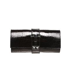Hermes Black Alligator Medor 23cm So Black Clutch Handbag