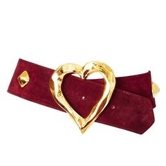 Christian LaCroix Suede Belt With Heart Buckle