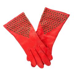 Azzedine Alaia Leather Gloves Circa 1980's