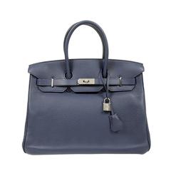 Hermès Indigo Blue Togo 35 cm Birkin Bag, PHW 