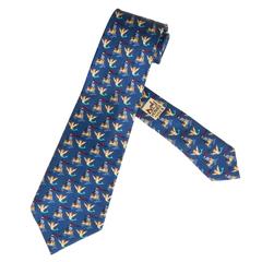 Vintage Hermes Silk Necktie "Siren and Ships"