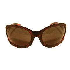 Gucci Brown Tortoiseshell Oval Frame Sunglasses