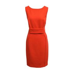 Carolina Herrera Red Sheath Empire Dress