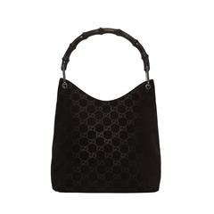 Gucci Brown Suede Bag with Bamboo Handle 1