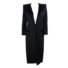 VALENTINO Silk Ribbed Tuxedo Evening Coat with Velvet Trim Size 6