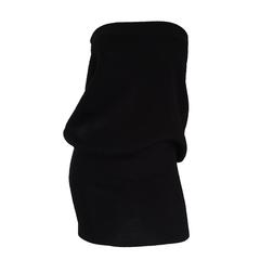 Sexy Vintage Patrick Kelly 1980s 80s Black Wool Strapless Dress, Top, or Skirt 10
